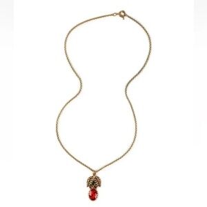 Patricia Nash Gold-Tone Leaf & Multicolor Stone 28" Long Pendant Necklace NWT